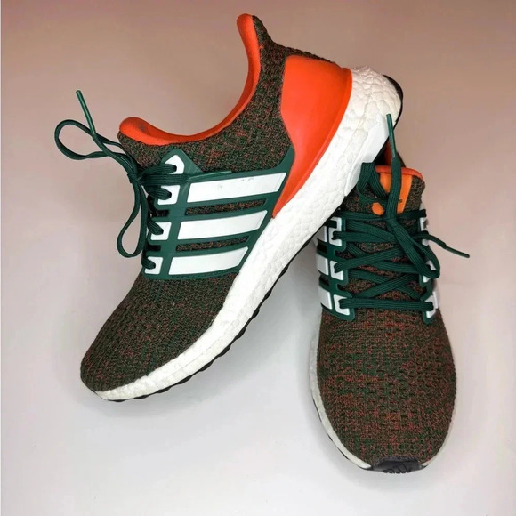 Adidas Ultra Boost 4.0 Men's Miami Hurricanes Orange White EE3702 Size-7.5 - Picture 3 of 10